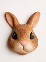 Брошь ручной работы «Зайчик», полимерная глина, превью фото 2