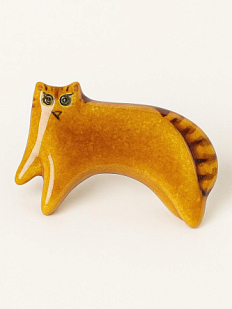 Брошь керамическая «Кот»