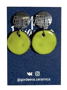Серьги Мария Гордеева, керамика, салатовые