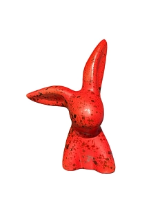 Статуэтка ручной работы Кролик, красная, керамика