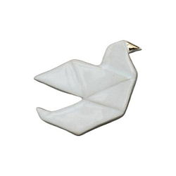 Брошь ручной работы «Голубка оригами», Partala ceramics