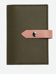 Обложка органайзер для документов с ремешком Kokosina bags, искусственная, хаки