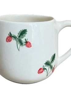 Кружка ручной работы Верба керамика «Клубника», круглая, керамика, 250 мл