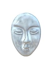 Кольцо ручной работы КерамЕлКа «Лицо», серое, фарфор