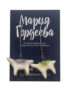 Серьги «Динозаврики», керамика