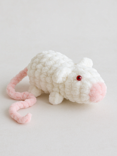 Плюшевая игрушка ручной работы «Крыса», белая