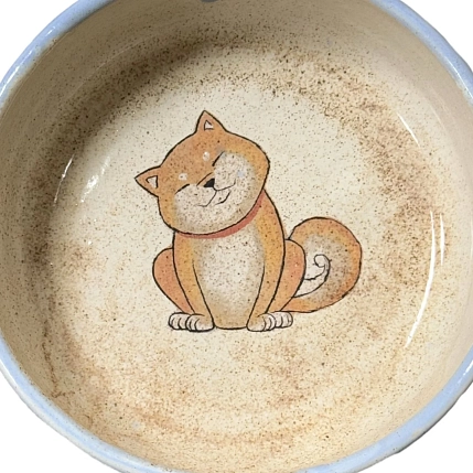 Миска ручной работы Керемет «Сидящая сиба-ину», керамика, 13 см, фото 2.