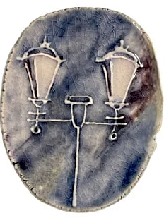 Брошь ручной работы Искусство интроверта «Фонари», керамика