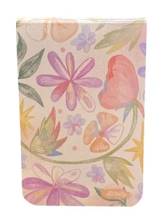 Мини-блокнот «Цветы», А7, бежевый