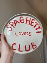 Тарелка ручной работы «Spaghetti lovers club», керамика, 23 см, превью фото 4