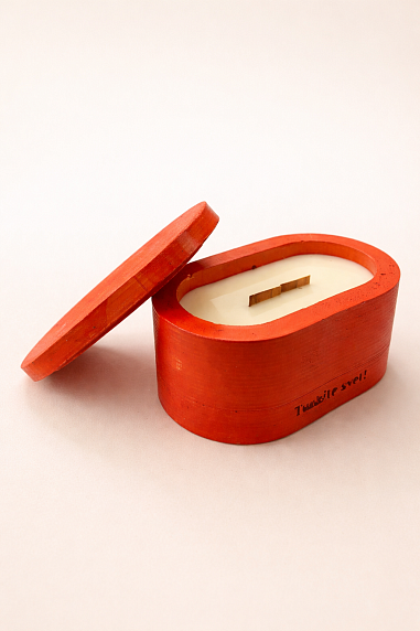 Интeрьерная свеча «Томатный лист», соевый воск, средняя, фото 1.