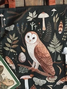 Сумка шоппер «Сова сипуха», чёрный