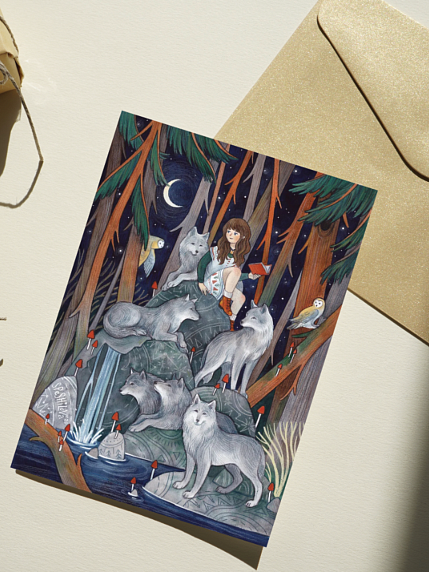 Открытка Анна Спешилова «Волки», односторонняя, фото 1.