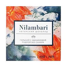 Шоколад Nilambari горький 63% с финиковой пудрой, без сахара