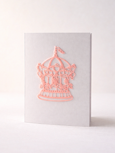 Открывающаяся открытка DARI DARI «Карусель» с фигурным элементом, розовая