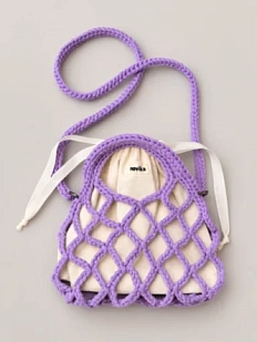 Авоська вязаная ручной работы, лавандовая