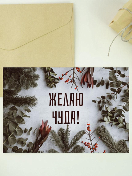 Открытка DARI DARI на Новый год «Желаю чуда», А6, фото 1.