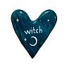Брошь ручной работы Сердце с надписью «Witch», тёмно-зелёный, полимерная глина, превью фото 1