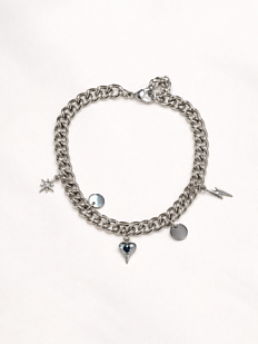 Браслет цепь с подвесами «Сердце, молния» Migette