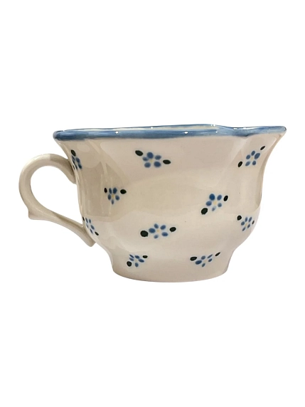 Чайная пара ручной работы Slowday Ceramics «Синие цветочки», полуфарфор, 200 мл, фото 3.