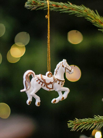 Игрушка новогодняя Фарфор Булыгина «Лошадка №1», фото 1.
