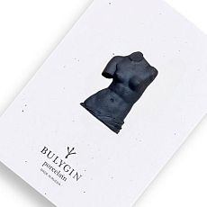 Брошь ручной работы Bulygin «Античный торс», чёрная, фарфор