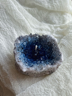 Интeрьерная свеча «Кристалл», синяя