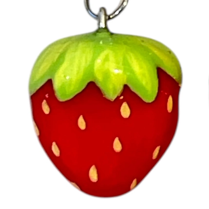 Серьги-конго Радость Рядом «Клубнички», красные, полимерная глина, фото 3.