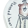 Тарелка ручной работы Правильная посуда «Pleased bear в комбинезоне», керамика, 15 см, превью фото 3