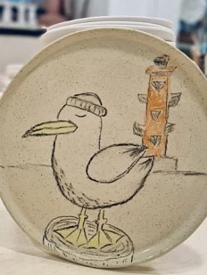 Тарелка с чайкой «Стрелка Васильевского острова»