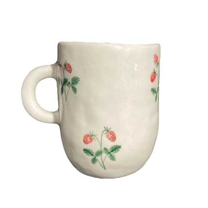 Кружка ручной работы Верба керамика «Земляника», керамика, 400 мл, фото 1.