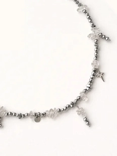 Чокер из гематита Мигетт с камнями и подвесками, 45 см