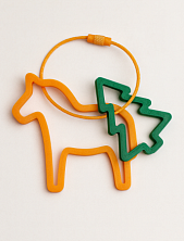 Брелок, обвес на сумку «Лошадка с ёлочкой», символ года 2026, оранжевый, 6 см