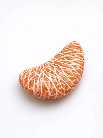 Брошь ручной работы Подарки руками «Долька мандарина», полимерная глина, фото 2.
