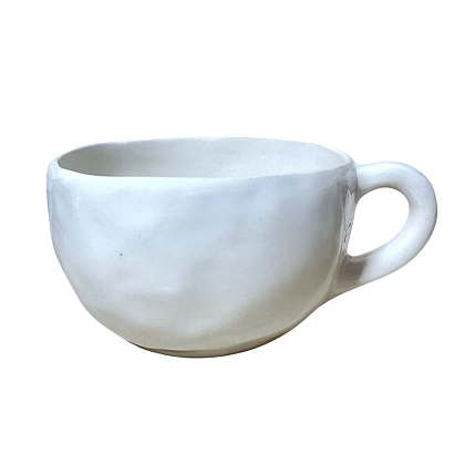 Кружка ручной работы Катя Вебер с сердечком внутри, белая, керамика, 350 мл, фото 1.