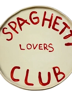 Тарелка ручной работы ММ керамика «Spaghetti lovers club», 23 см