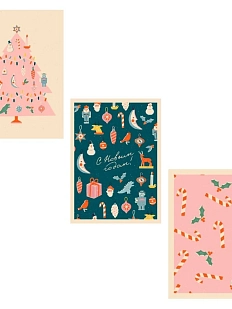 Набор открыток DARI DARI ретро на Новый год №2, 3 шт.