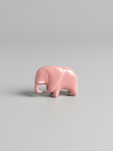Брошь керамическая «Розовый слон»