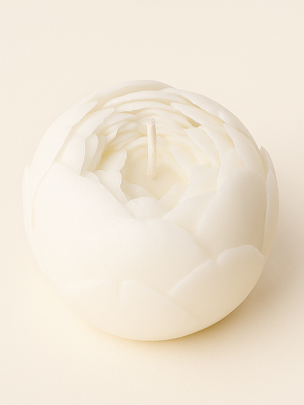 Свеча цветок «Пион», белая, фото 3.