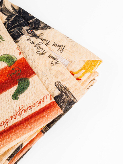 Дорожка на стол «Котики Петербурга. Лето», бежевая, фото 3.