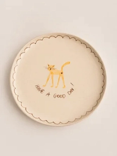 Тарелка ручной работы Настянорм керамика «Have a good day/cat», 20 см