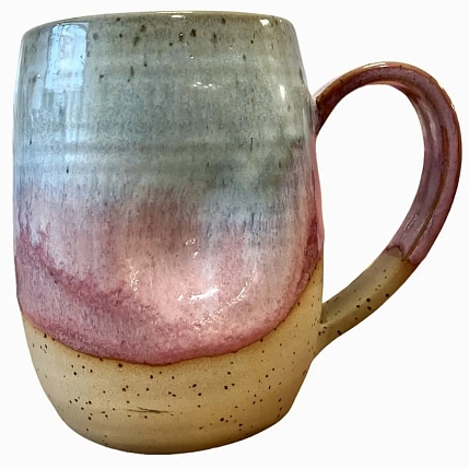 Кружка ручной работы «Лава», розово-голубая, керамика, 500 мл, фото 4.