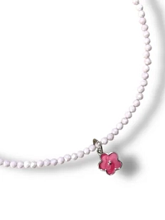 Чокер Мигетт «Цветочек» из розовой шпинели с подвеской