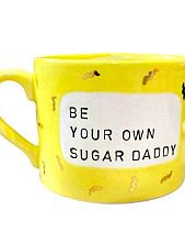 Кружка ручной работы NF ceramics «Be your own sugar daddy», жёлтая, керамика, 500 мл