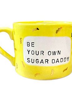 Кружка ручной работы NF ceramics «Be your own sugar daddy», жёлтая, керамика, 500 мл