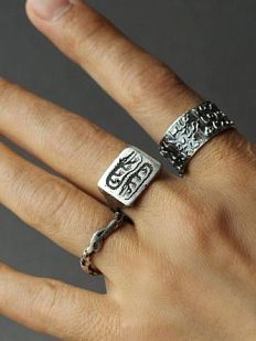 Кольцо из нейзильбера «Вязь»