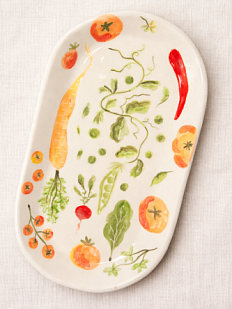 Тарелка ручной работы Yellowscoop «Овощи», керамика, 23 см