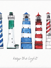 Открытка с маяками «Keep the light»