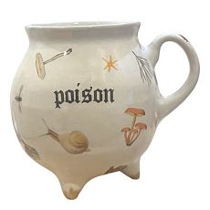 Кружка-котелок ручной работы на ножках «Poison», песочная, керамика, 350 мл