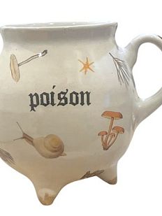 Кружка-котелок ручной работы на ножках «Poison», песочная, керамика, 350 мл